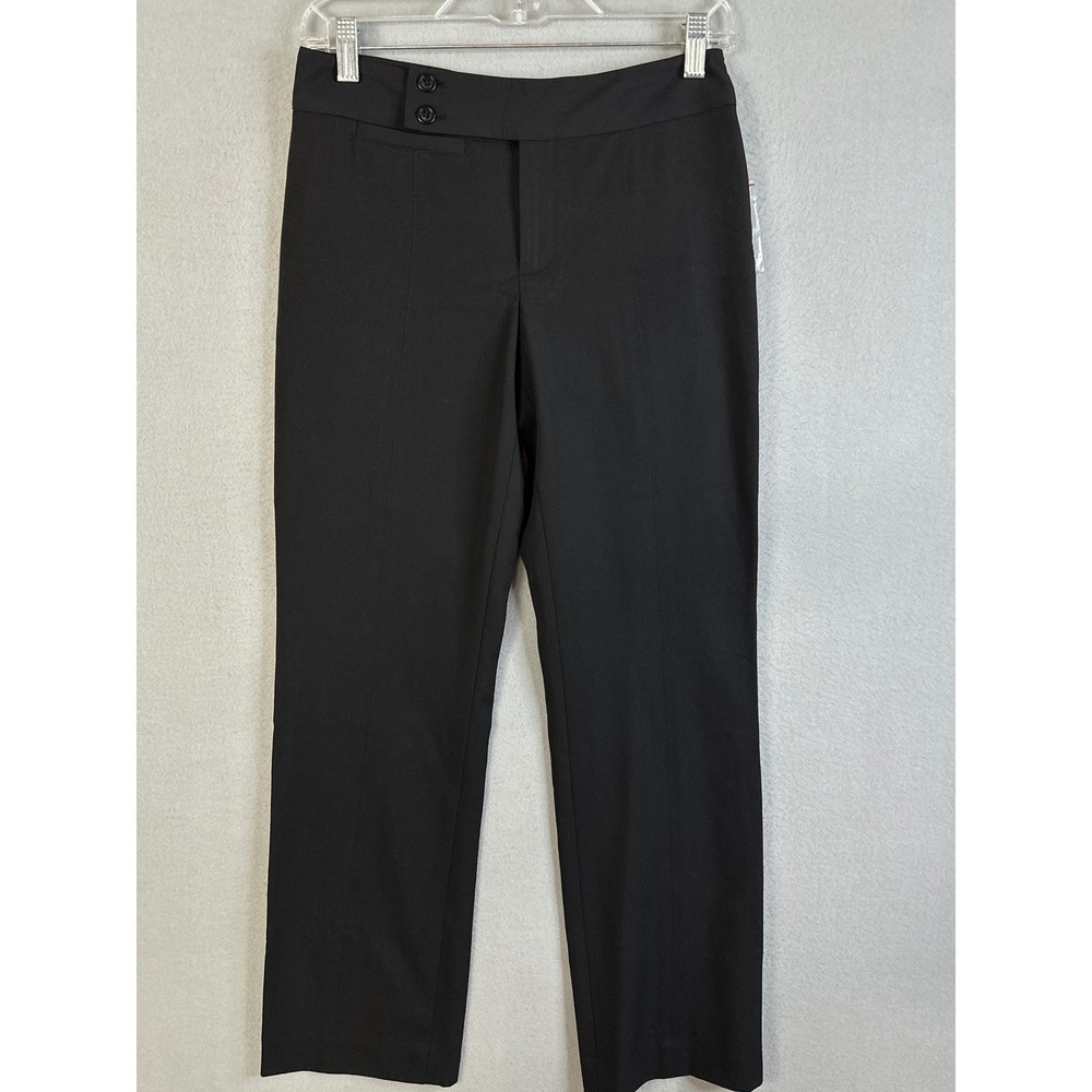 NINE WEST Black Petite Stretch Slim Leg Dress Pants Trousers Size 2P